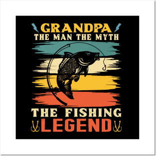 Grandpa The Fishing Legend Posters and Art